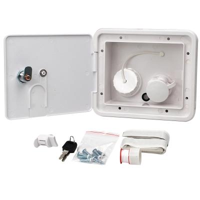 China Quick Lock RV Trailer Inlet Hatch Water City Gravity Fill White UV Stabilized ABS for sale