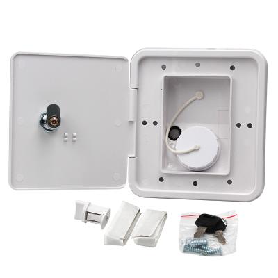 China Quick Fill White Gravity / Town Water Inlet Hatch Fill Plate Lock RV Keys Trailer for sale