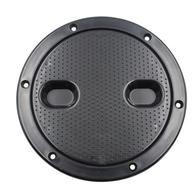 China Round Boat Marinas Non Slip Inspection Hatch With Detachable Cover Black for sale