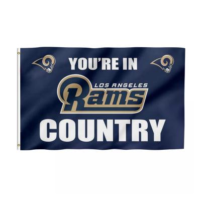 China High Quality NFL Rams Flags 3x5 ft Los Angeles Health Care Institutes Custom 100% Polyester Used In Super Bowl Los Angeles Rams Custom Flags for sale