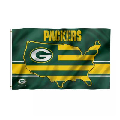 China Health Care Institutes NFL Green Bay Packers Flags Promotion 3x5 Ft Custom 100% Polyester Used In Super Bowl Green Bay Packers Custom Flags for sale