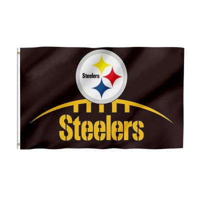 China Health Care Institute Hot Sale Quality Pittsburgh Steelers NFL Flag 3x5 ft 100% Custom Polyester Used In Super Bowl Pittsburgh Steelers Custom Flags for sale