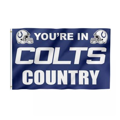 China Health Care Institutes NFL Promotional Indianapolis Colts Flags 3x5 ft 100% Custom Polyester Used In Super Bowl Indianapolis Colts Custom Flags for sale