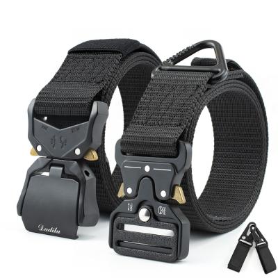 China 8603 Outdoor Army Military Police Tie Up Tactical Rubber Elastic Waist Belt Magnet Buckle Police Duty Pure Nylon Belt for sale