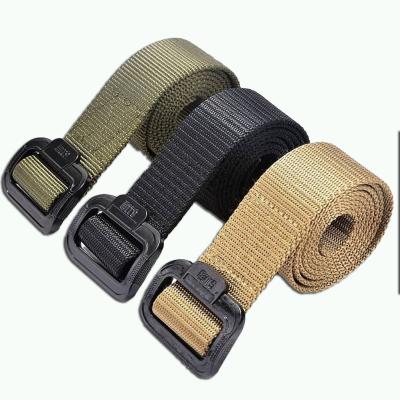 China Fashionable 8316 Blue Men's War Battle Belt Military Canvas Gunbelt Nylon Tactical Belt With Quick Release Metal Alloy Buckle for sale