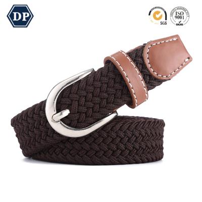 China Hot sale top-end alloy material leather buckle woven belt for men hot sale fashion woven belt alloy material buckle woven belt 2501 new for men for sale