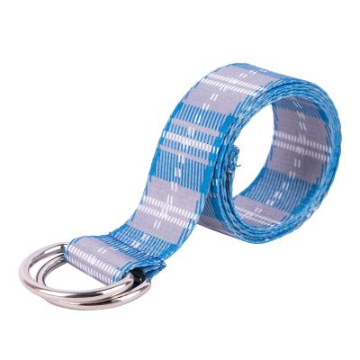 China Fashional 8229 printed double buckle iron wire printed ribbon custom made women sash fabric belt by buckle for sale