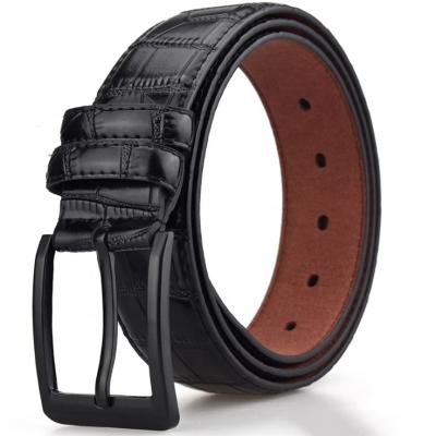 China Fashional Black Flat Buckle Zinc Alloy Wholesale Designer Casual Men Leather Neutral PU Belt for sale