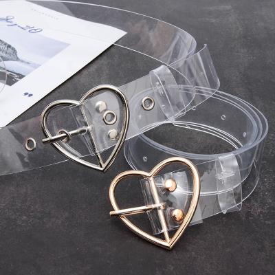 China Fashionable All-match Transparent Jeans PVC Pin Buckle Decorative Belt For Women for sale