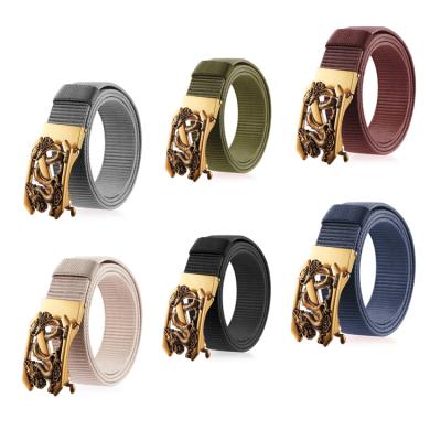 China Men's Fashion 193503 New DaPai 2022 Braided Strap Belt Adjustable Alloy Automatic Buckle Nylon Men's Belt for sale