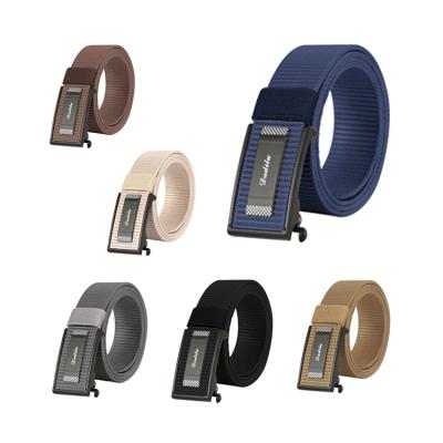 China Men Fashion 193522 Customized Leisure Alloy Buckle Adjustable Belt Automatic Buckle Nylon Belt Woven Belt for sale