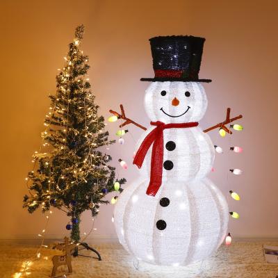 China Inflatable Christamas Decoration 4ft 1.2m LED Light Foldable For Outdoor IP Waterproof Indoor Party Garden Yard Christmas Decor Giant Figure Snowman for sale