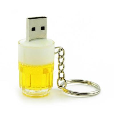 China Recyclable Mini Beer Shape USB Pendrive Disk With Key Chain USB Beer Shape 2.0 8GB 8GB 16GB 2GB 128GB Gift USB PEN Instant Beer for sale