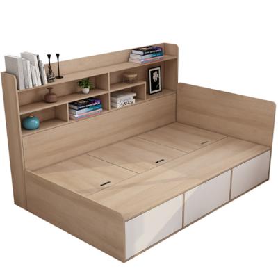 China Customized Single Storage Multifunctional Small Single Bed With Side Cabinet for sale