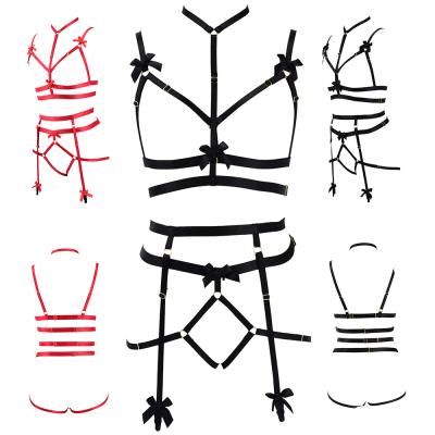 China Wholesale Color Comfortable Transparent Mature Harness Ladies Lingerie Set Butterfly Choker Hollow Woman Sexy Girls In Garter Belt for sale