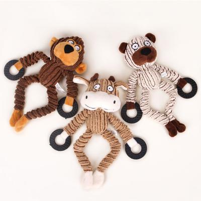 China New Viable Wholesale Interactive Dog Toy Products Pet Shape Dog Toys Lion Bear Plush Animal Dog Toy for sale