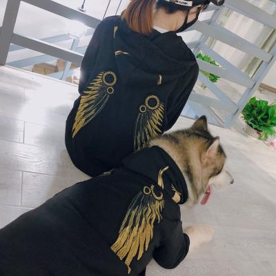 China Sustainable Cool Matching Dog And Owner Pet Clothes Designer Human Dog Outfits Hoodies For Medium Large Dogs for sale