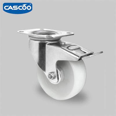 China Roll Containers CASCOO 4 Inch Custom PP Wheel Caster With Stopper , Brake Caster For Industrial for sale