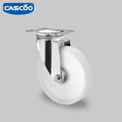 China CASCOO 8 Inch Industrial Nylon Black Flat Freestanding Trolley Caster Wheels for sale