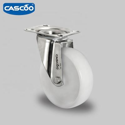 China PIVOT CASCOO 125mm White Polyamide Caster Stainless Steel Swivel Caster for sale