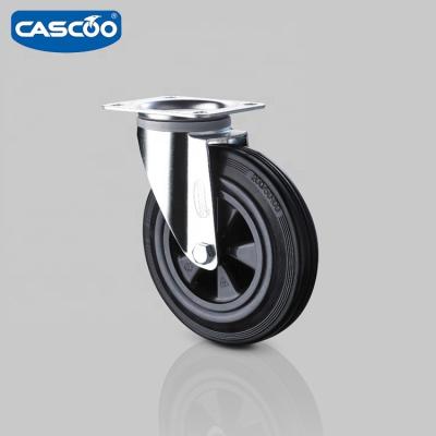 China PIVOT CASCOO 8 inch hot sale solid rubber caster wheel for waste bin for sale