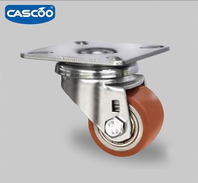 China CASCOO Flat Freestanding PU Wheels Hard Wheel Caster Customized Style Special Applications Swivel Compact Caster Wheels for sale