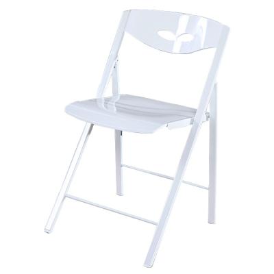 China Foldable Lounge Chair Roll Back Space Saving Folding Wooden White Dining Chair for sale