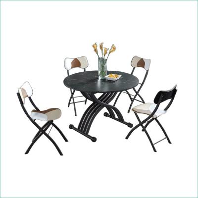 China (size) high quality classic black ceramic round adjustable heighten dining table set for sale