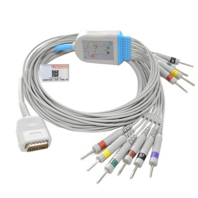 China Burdick Atria más/Eclipse cable de EKG de conexión directa, 10 cables, AHA, plátano en venta