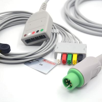 China Festknopf 5 Blei EKG-Kabel Stabil 6 Pins EKG-Maschine Kabel zu verkaufen