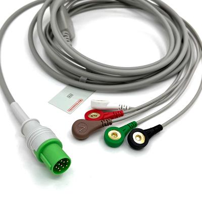 中国 GE Helige 10 Pin ECG 5lead ECG Med Accessories Medical ECG Monitor Cable Multipurpose 0.9m Size 販売のため