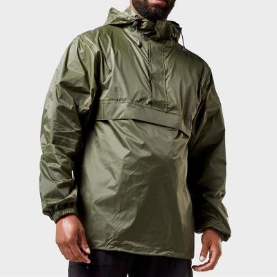 China Men Packable Breathable Army Green Anorak Pullover Anorak Jacket for sale