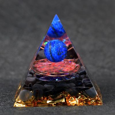 China 2021 BOHEMIA Orgonite Pyramid Onyx Sphere With Lapis Lazuli Beads Orgone Energy Healing Reiki Chakra Multiplier Jewelry for sale