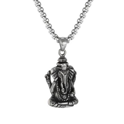 China Charm Bracelet Fashion New Ganesha Buddha Elephant Pendants Chains Men's Long Short Men's Women's Silver Necklace Jewelry Gift for sale