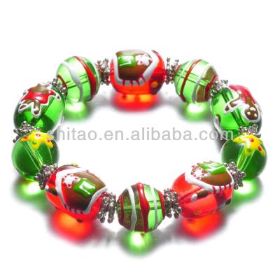 China Handmade Glass Bangle Gingerbread Man Christmas Style Stretched Bracelet for sale