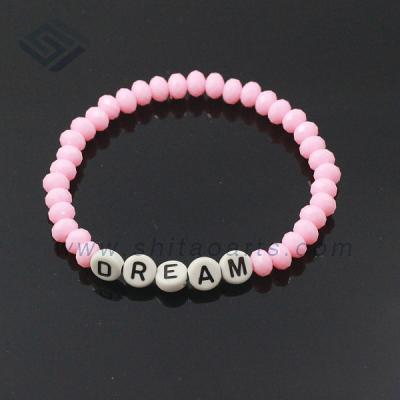 China 2014 hot sale custom letter beads bracelet bead bracelet, dreamy charm bead bracelet for sale