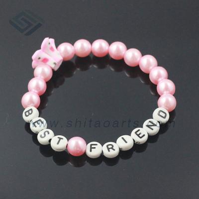 China 2014 fashion new bead bracelet best friend bead bracelet, letter bead friendship bracelet for girls for sale