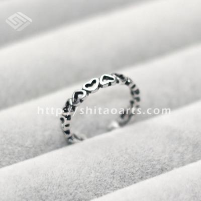 China 925 Silver Ring Fashion Jewelry Heart Women Men Opening 925 Sterling Silver Finger Ring for sale