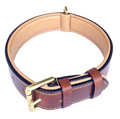 China Genuine Factory Price DETACHED Wholesale Luxury Leather Padded Dog Collar for sale