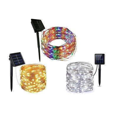 China 2022 Latest Pure Copper Wire Waterproof Outdoor Solar Copper Wire Led Light Solar Powered Fairy Lamp String Christmas String Lights for sale