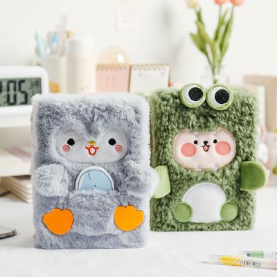 China Cheap Animal Diary Notebook Cover Hardcover Book Cute Plush Notebook Plush Toy for sale