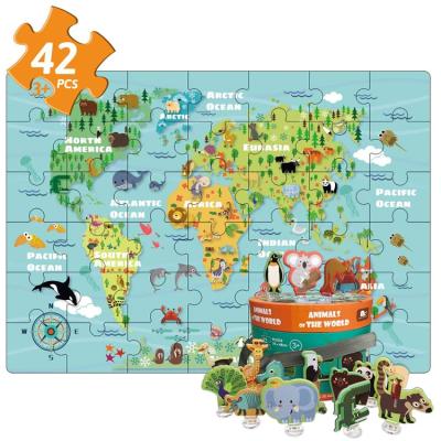 China Eco-friendly World Map Floor Puzzle Kids Jigsaw Puzzle Toys Educational For Children for sale