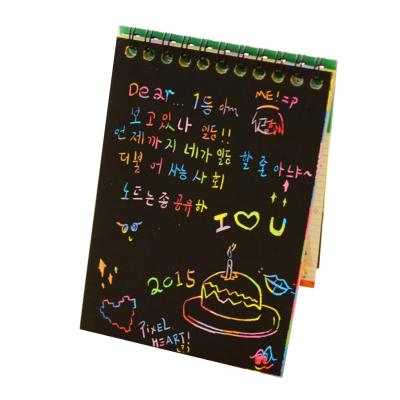 China Art Sketchbook Paper DIY Graffiti Colorful Dazzle Scratch Scratch Paper Note Love Drawing Book Children Drawing Book for sale