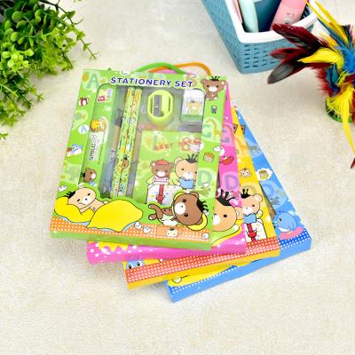 China School Stationary Gift Set Box Up-to-date Stationary Set Custom Cute School Gift Purchasing School Supplies Cartoon Children Stationary Set for sale