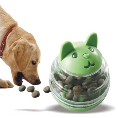 China Sustainable Interactive Slow Feeder Cat Ball Dog Plastic Pet Toy Dog Food Dispensing Ball Pet Food Dispenser for sale