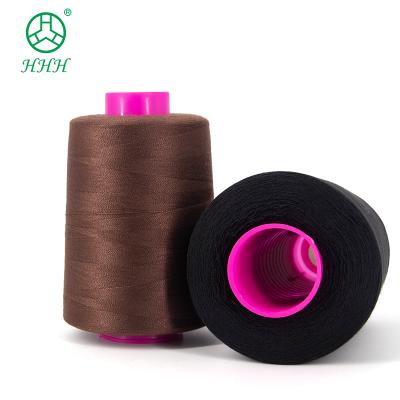 China Low Shrinkage 20/2 40/2 Polyester Industrial Cotton Sewing Thread Mercerized Yarn Brown Cotton Black White Yarn for sale