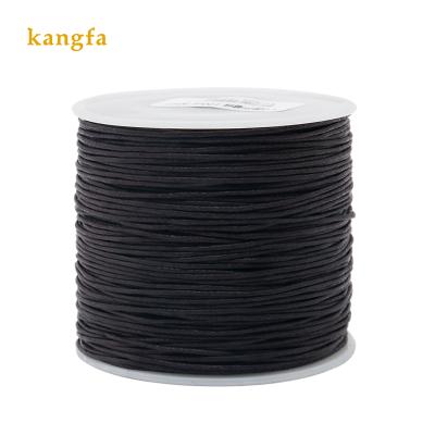 China Good Color Fastness Black Waterproof Wax Cotton 1mm Retail Packing Series Waxed Thread Strong Waxed Thread for sale