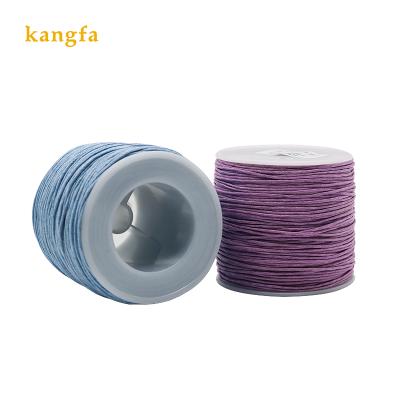 China Full Colors Waterproof Knitting Stock Soft Round Waxed Thread 1mm Thickness Cotton Weaving Sewing Waxed Thread for sale