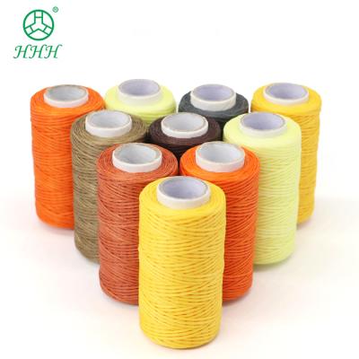 China 150D/16 Thread 0.5mm Abrasion-resistant 43g Leather Twine Quilting Flat Waxed Waxed Sewing Cord for sale