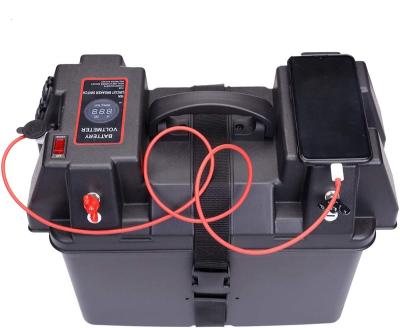 China 12V Engine Battery Marine Boat Smart Battery Box Waterproof Trolling Machine- Center With 60A Fuse for sale